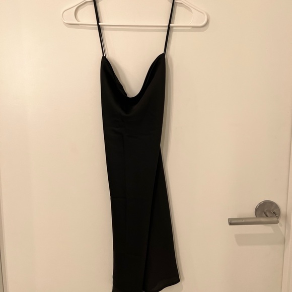 Abercrombie Black Satin Cowl Neck Slip Dress - Picture 5 of 5